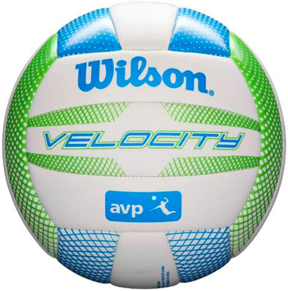 Wilson - AVP Velocity Volleyball - Beach Recreational Ball - Official Size (Green/Blue)